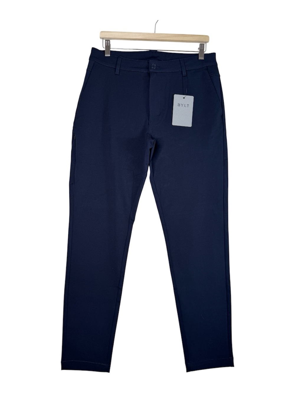 BYLT Premium Basics Everyday Pant 2.0 Navy Flat Front Pants Men's Size 38